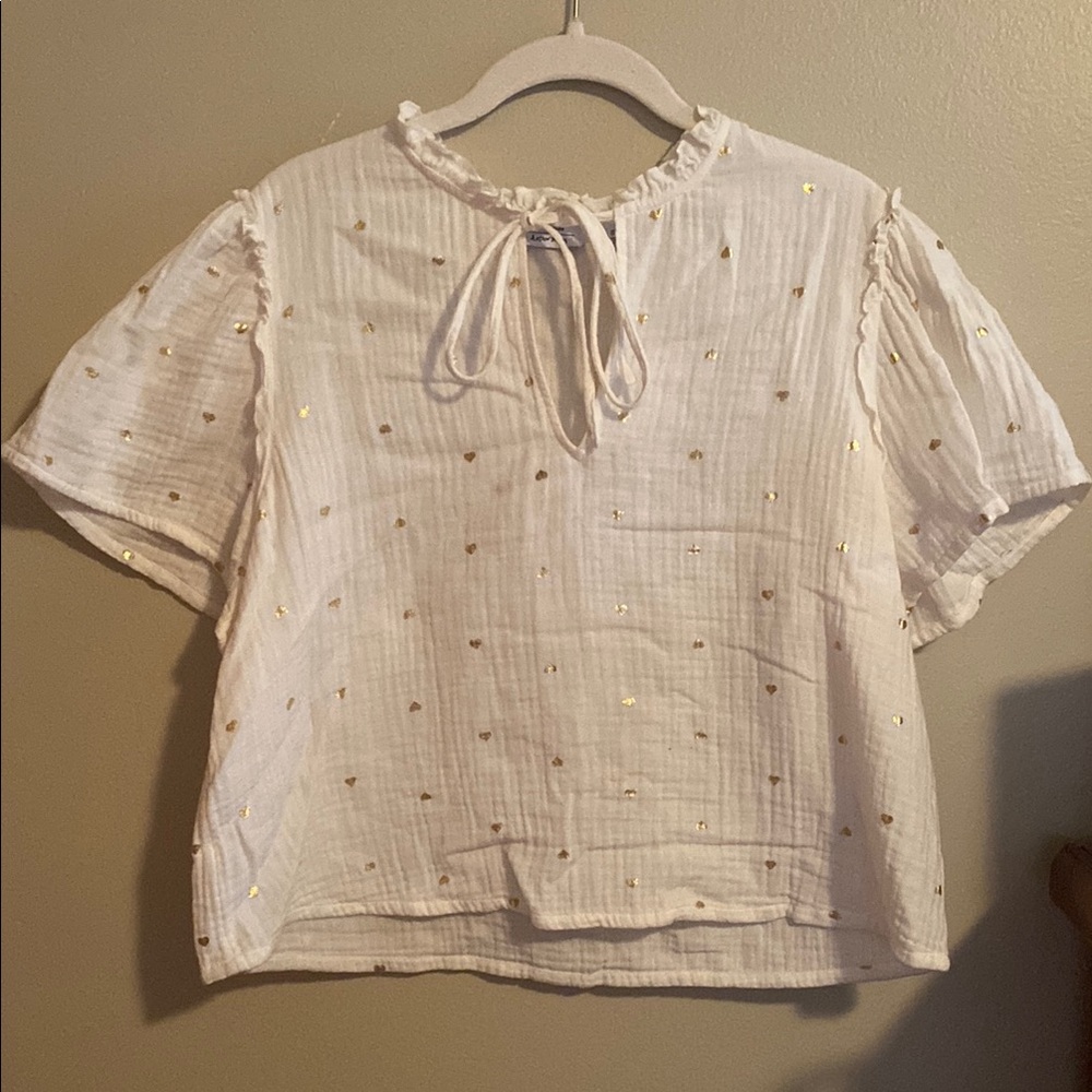 Gold hearts cropped blouse